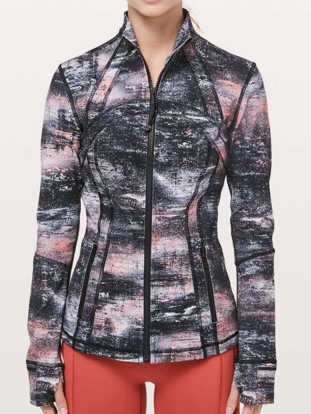 EUC Lululemon Define JacketAzurite Poppy Coral Multi Size 8